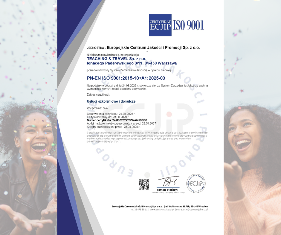 certyfikat jakości ISO 9001:2015