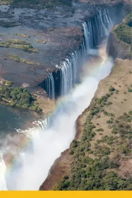 Wodospady Wiktorii widziane z helikoptera w czasie wycieczki do Botswany