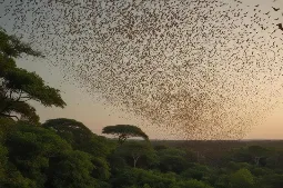 Migracja nietoperzy w parku Kasanka w Zambii