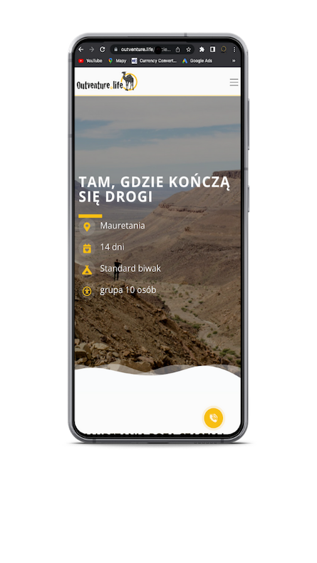 telefon ze stroną outventure.life