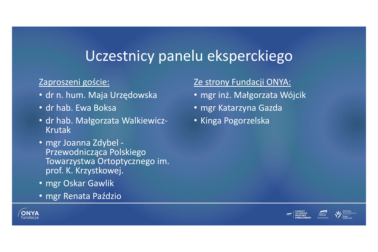 panel ekspercki dotyczący przesiewowych badań wzroku