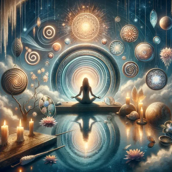 Obraz stworzony, aby uchwycić esencję podróży masażu tantrycznego, skupiając się na odkrywaniu siebie, akceptacji i wzmacnianiu pewności siebie.