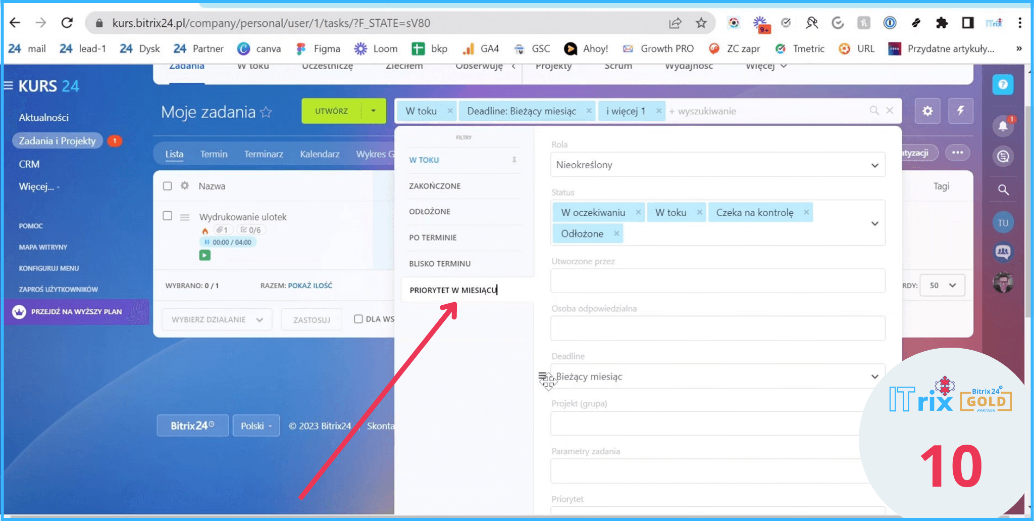 zapisane filtry Bitrix24