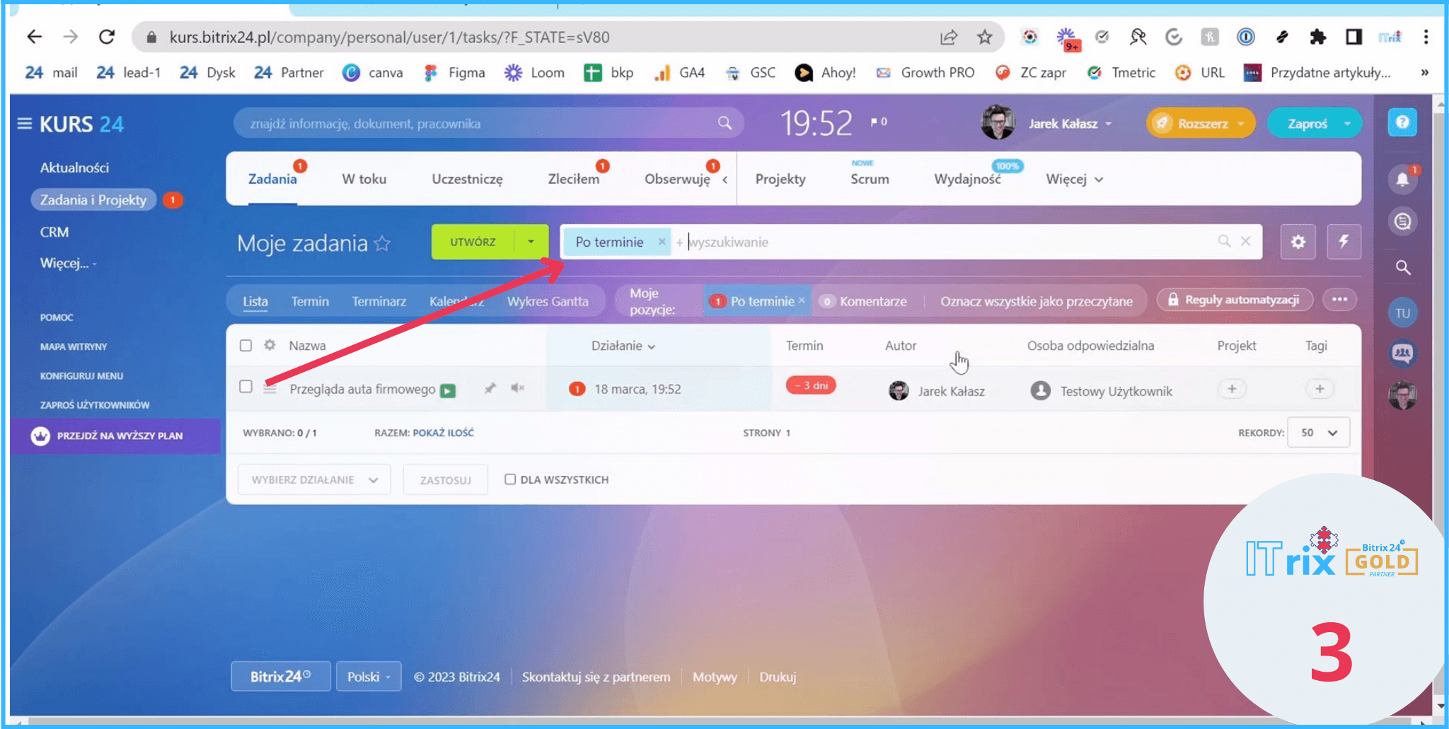 filtr Po terminie w Bitrix24
