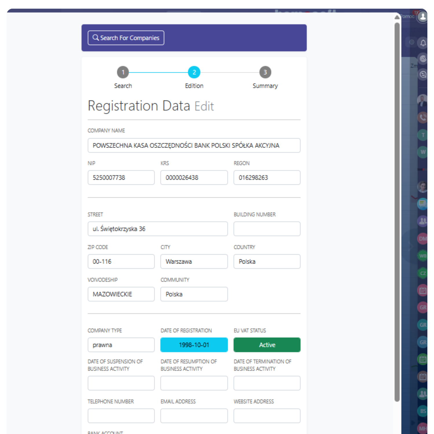 Tworzenie pól własnych w CRM — podgląd