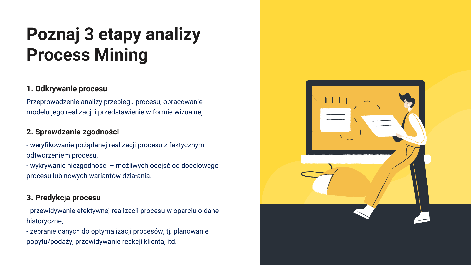 3 etapy analizy Process Mining